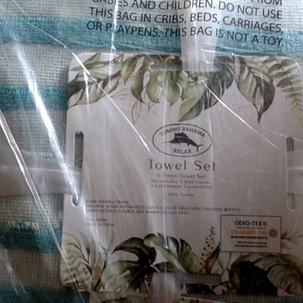 tommy  bahama  textured towels 6  pieces